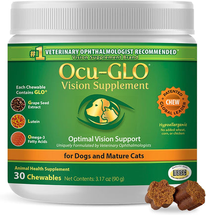 Ocu-GLO Cat & Dog Supplement for Eye Support - Chewable Vision Vitamins Supplements for Large and Small Pets Care with Lutein, Omega-3 Fatty Acids, Grape Seed Extract & Antioxidants - Image 12