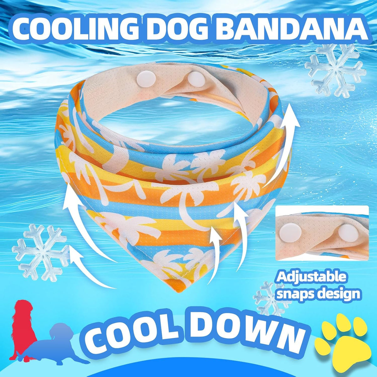 PAWCHIE ice cool pet triangle scarf reversible styles patterns for small dogs