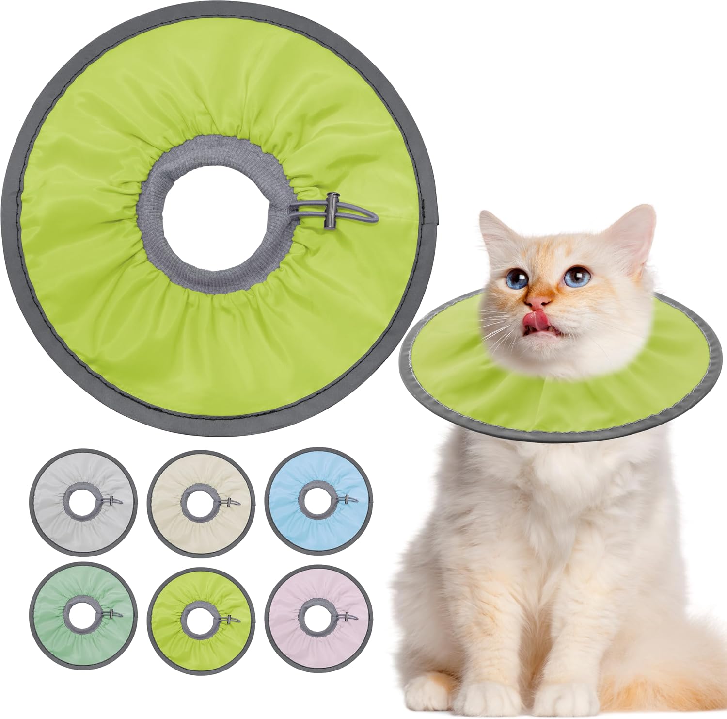 Seyezo Lightweight Cat Cone Collar Soft, Soft Comfortable Cat Recovery Collar After Surgery, Elizabethan E Collar for Cats, Cone for Cats to Stop Licking (Pale Pink, Small) - Image 9