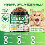 Back label of Cudory cat oral supplement detailing the complete list of ingredients and daily feeding directions.