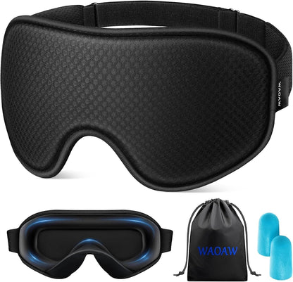 WAOAW 3D Sleep Mask front view showing contoured eye cavities.