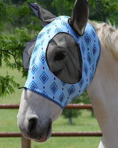Harrison Howard Super Comfort Stretchy Fly Mask Large Eye Space with UV Protection Soft on Skin with Breathability Navy Blue L Full Size - Image 12