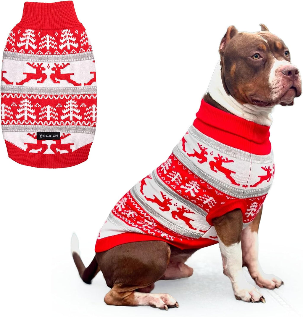 Spark Paws Knit Dog Sweater - Ultra Soft Warm Winter Dog Sweater for Small, Medium & Large Dogs - Stretch Fit Pet Sweater for French Bulldog, Pitbull, Girl & Boy Dogs Jacket, (Pine Green, M) - Image 14