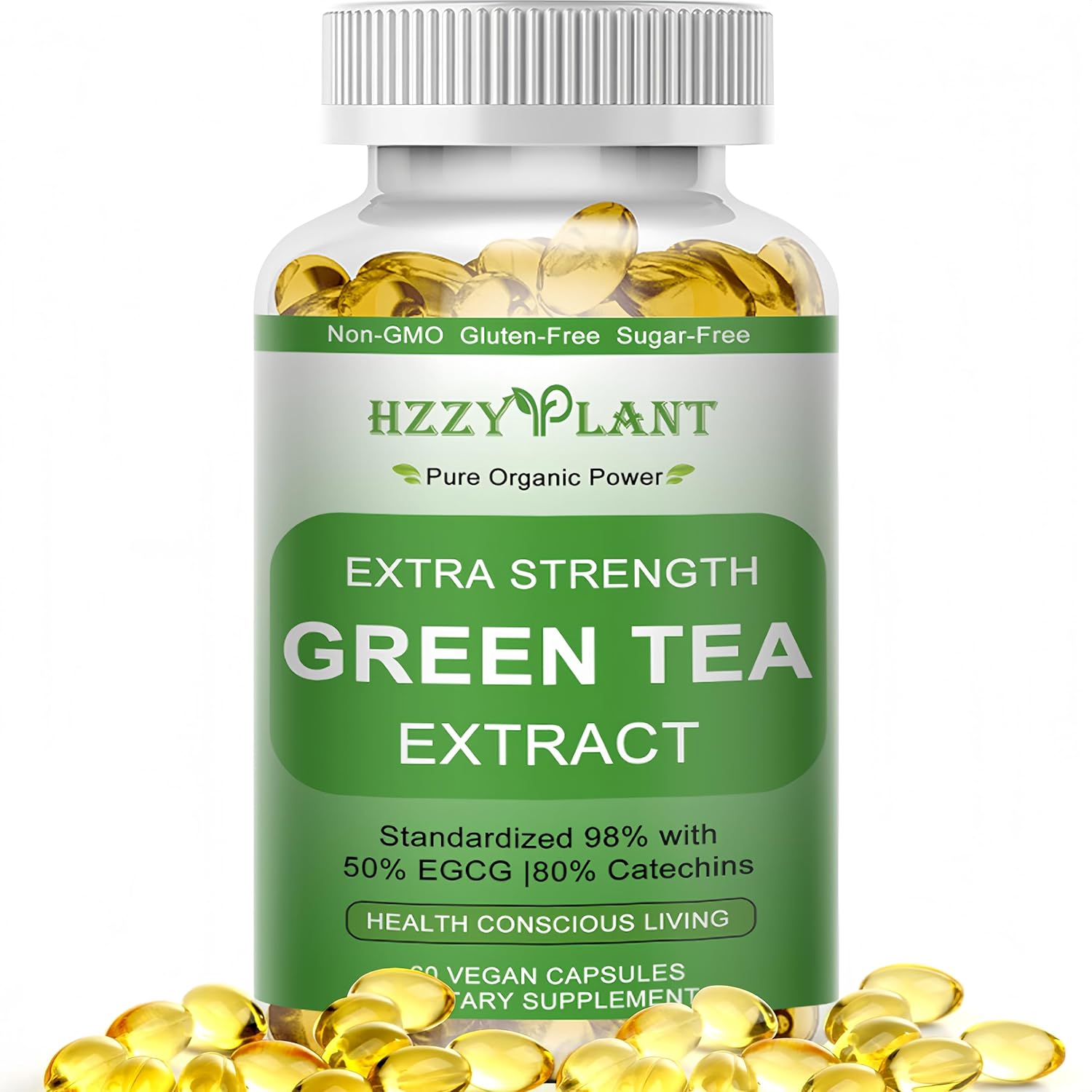 Hzzyplant High Absorption Green Tea Extract bottle front view