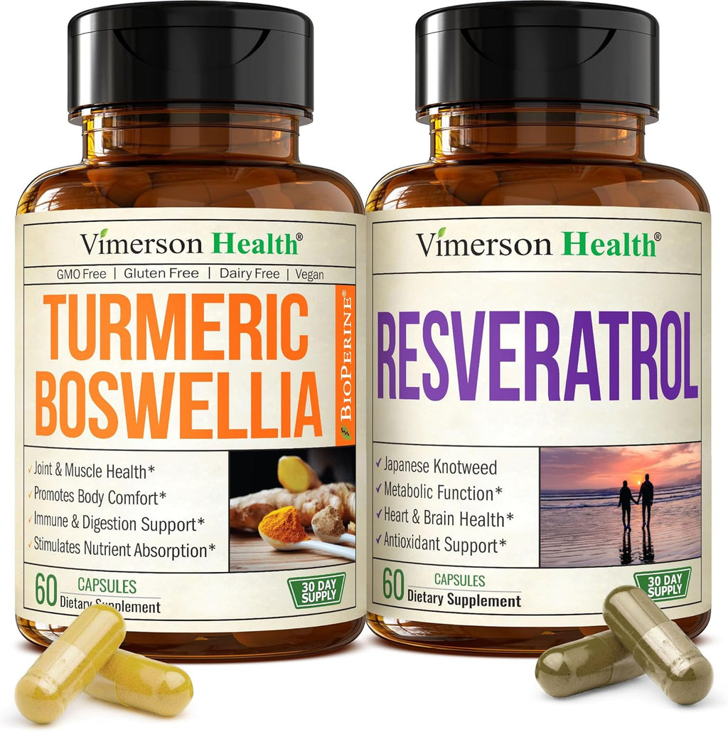vimerson boswellia turmeric resveratrol supplement bundle