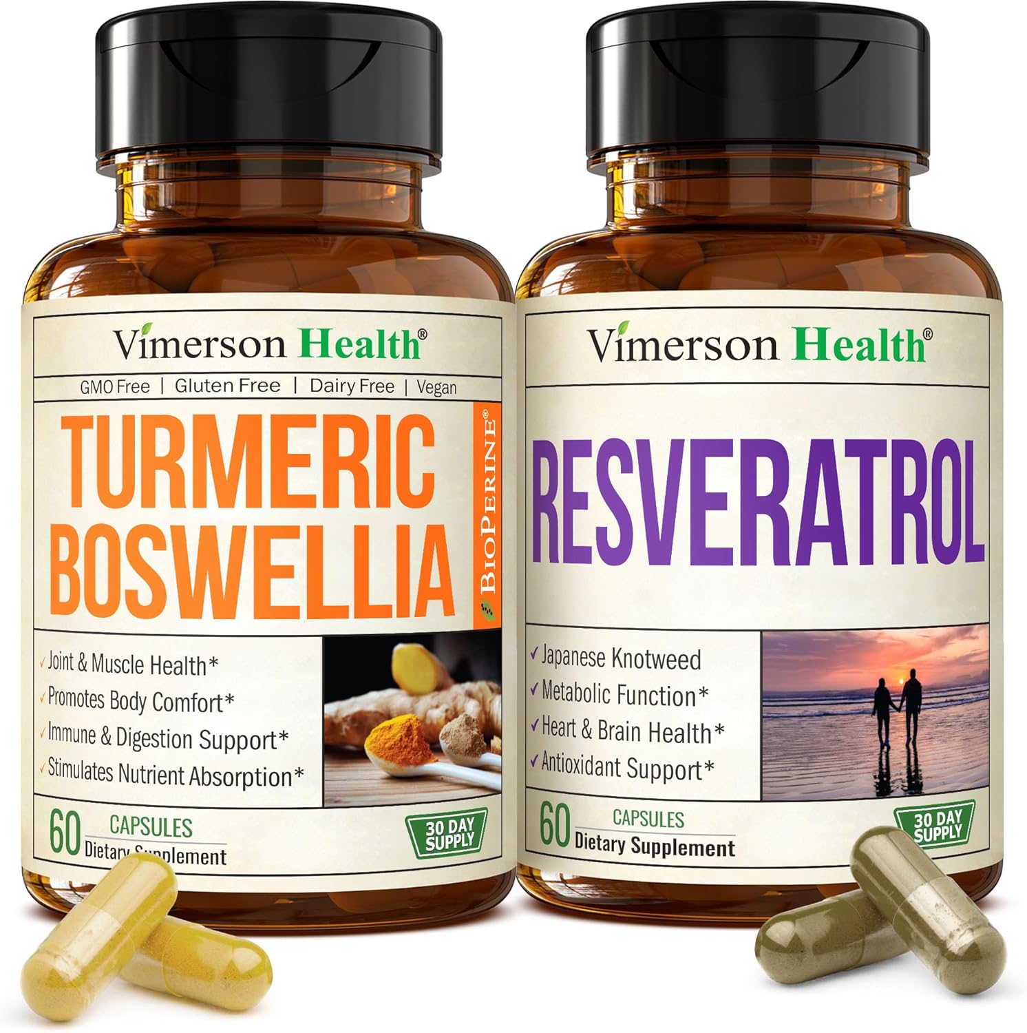 vimerson boswellia turmeric resveratrol supplement bundle
