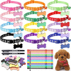 Klyyo Clyro adopt a puppy pet party favors set featuring colorful collars and identity cards.