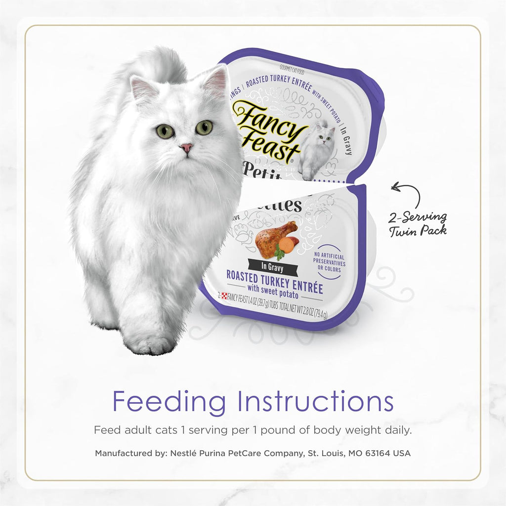 Purina Fancy Feast Petites With Roasted Turkey Entre with Sweet Potato in Gravy Gourmet Wet Cat Food - (Pack of 12) 2.8 oz. Tubs - Image 9