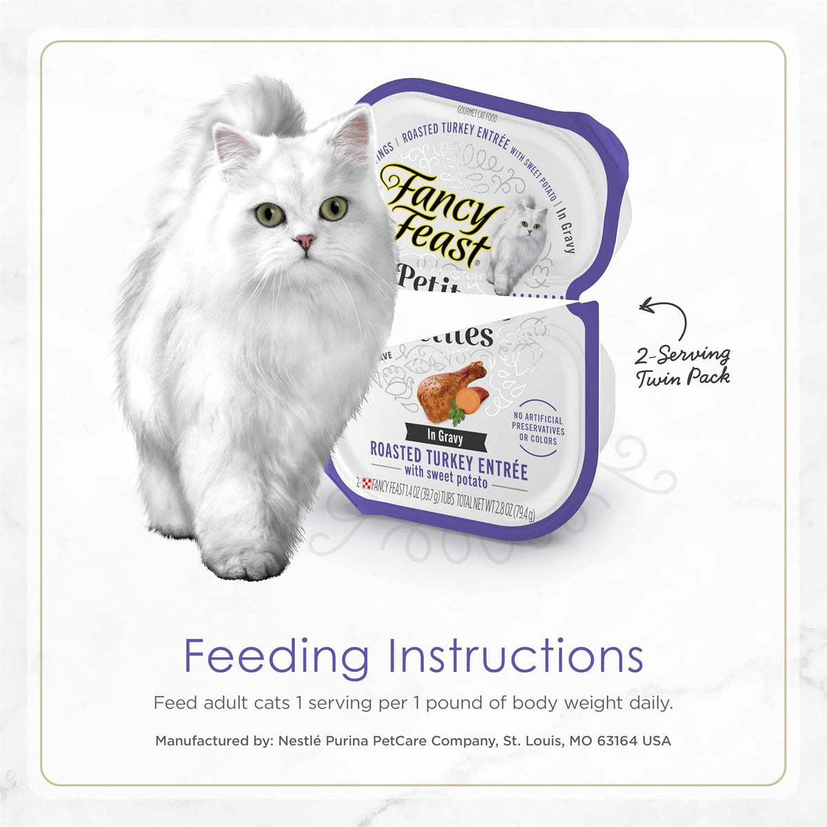 Purina Fancy Feast Petites With Roasted Turkey Entre with Sweet Potato in Gravy Gourmet Wet Cat Food - (Pack of 12) 2.8 oz. Tubs - Image 9
