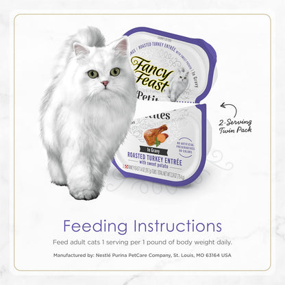 Purina Fancy Feast Petites With Roasted Turkey Entre with Sweet Potato in Gravy Gourmet Wet Cat Food - (Pack of 12) 2.8 oz. Tubs - Image 9
