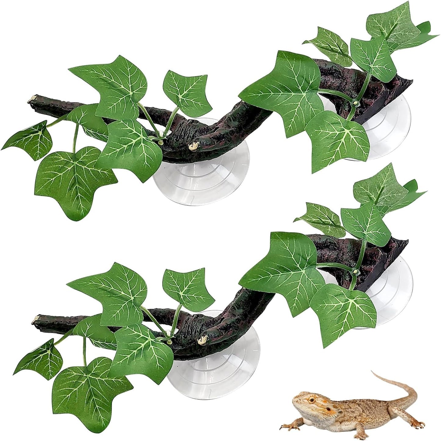PINVNBY reptile habitat decoration inside a glass enclosure