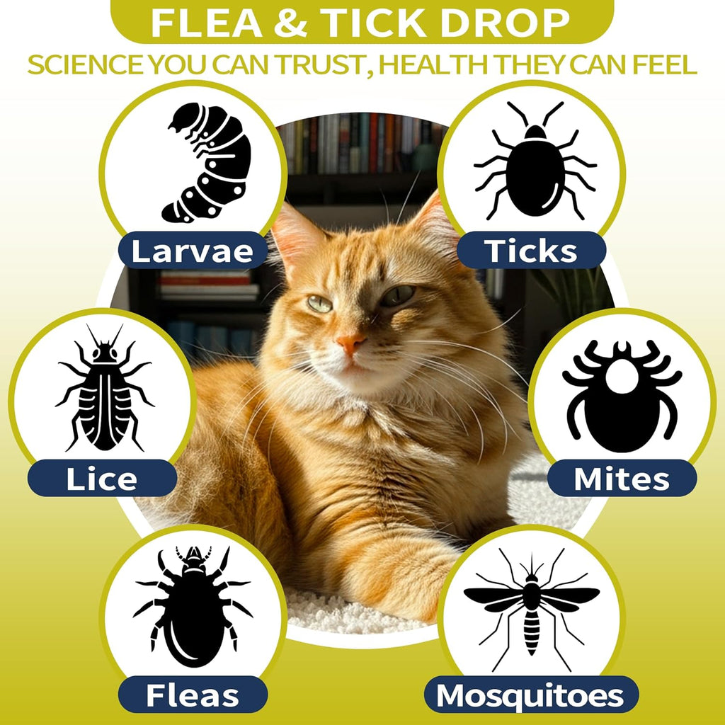 USA imported chemical free flea and tick prevention supplement dropper bottle