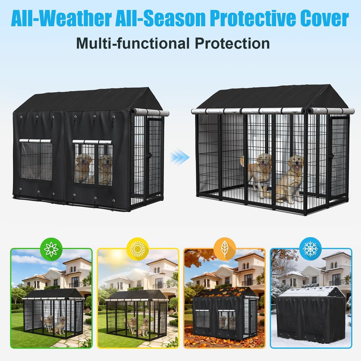 Ciclvx pet crate shelter with ball headed elastic tie downs
