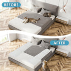 Cat training mat cut to fit around a potted plant