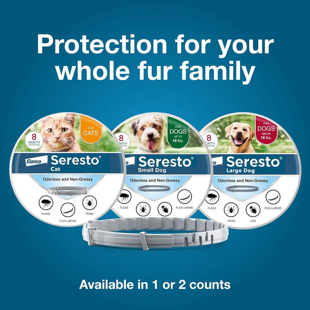 Seresto Flea & Tick Collar for Dogs Over 18 lbs., Treatment & Prevention, Vet-Recommend, 8 Month Protection (Pack of 2) - Image 9