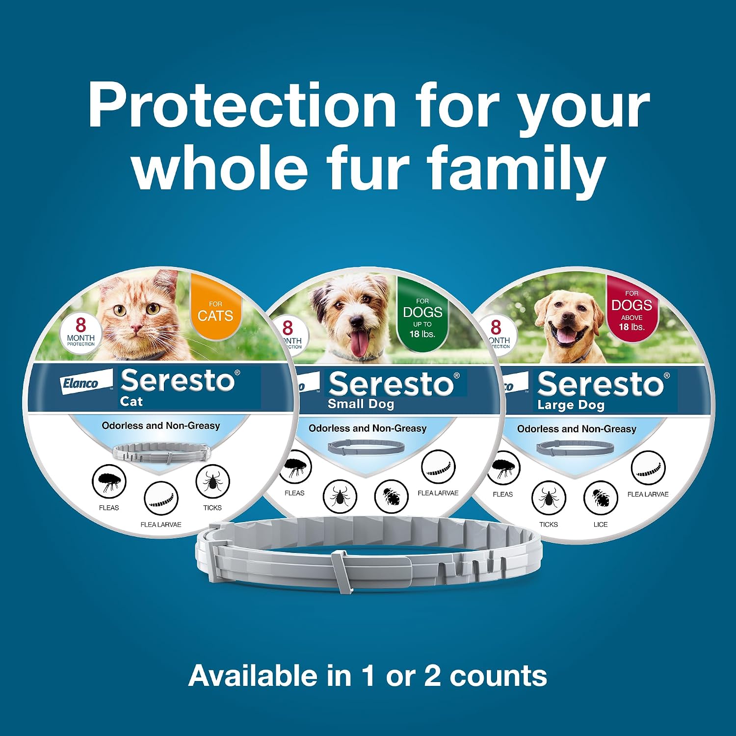 Bayer Seresto collar bundle in original USA retail packaging