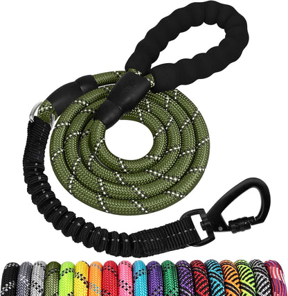 Long Dog Leash 15 FT: Heavy Duty Rope Leashes for Dogs Training with Swivel Lockable Hook Reflective Threads Bungee and Padded Handle - Dog Lead for Large Small Medium Dogs Outside Walking Hiking - Image 10