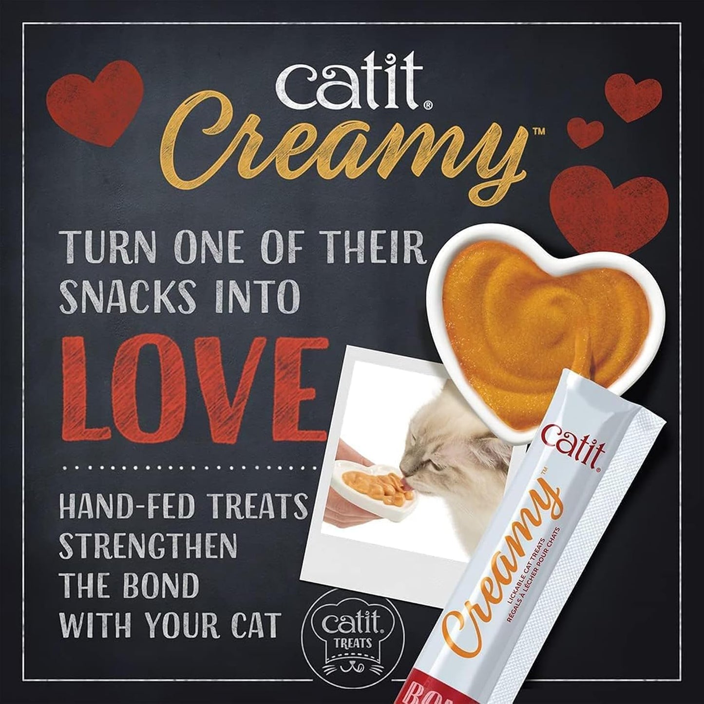 Catit nutrient rich lickable puree variety pack showing four flavors back view.