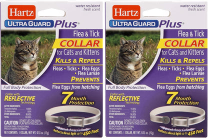Close up of Hartz cat flea collar safety breakaway feature