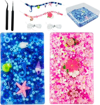 BekoNest picky pad skin picking fidget toy front view showing blue and pink silicone pads with embedded beads