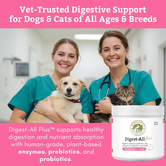 Wholistic Pet Organics daily cat and dog probiotics 2 ounce packaging showing supplement facts