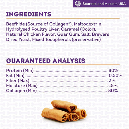 Authentic American imported digestible dog chew treats close up