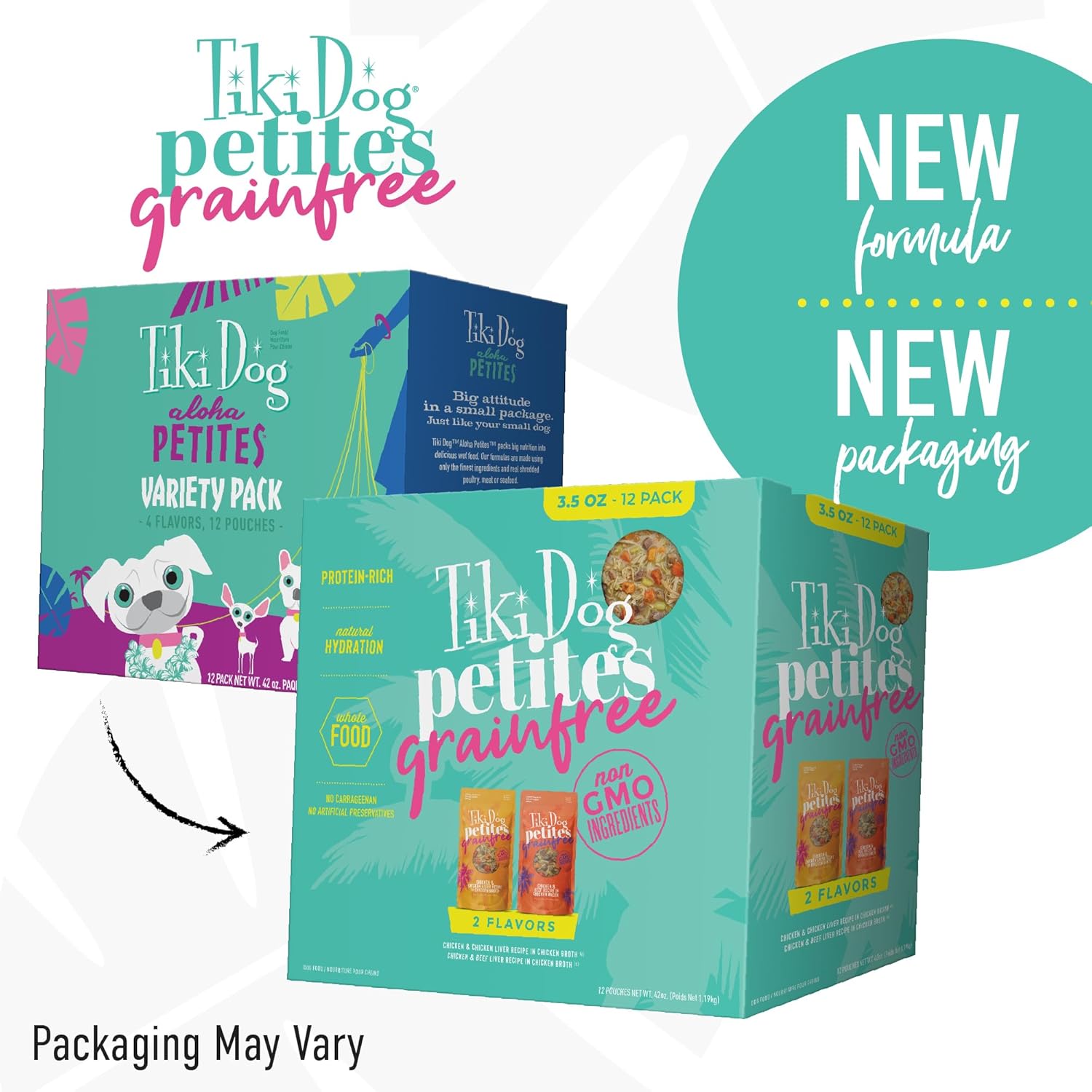 Tiki Dog grain free wet food pouch packaging