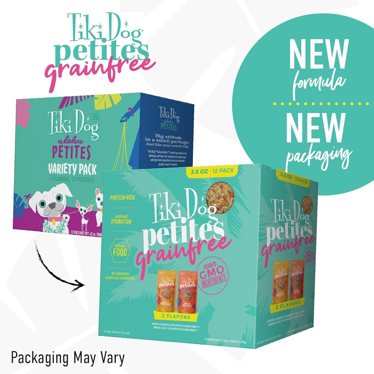 Tiki Dog grain free wet food pouch packaging