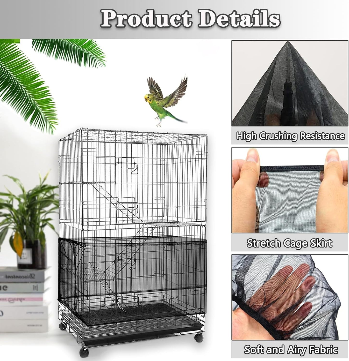 Universal birdcage skirt guard elastic band close up