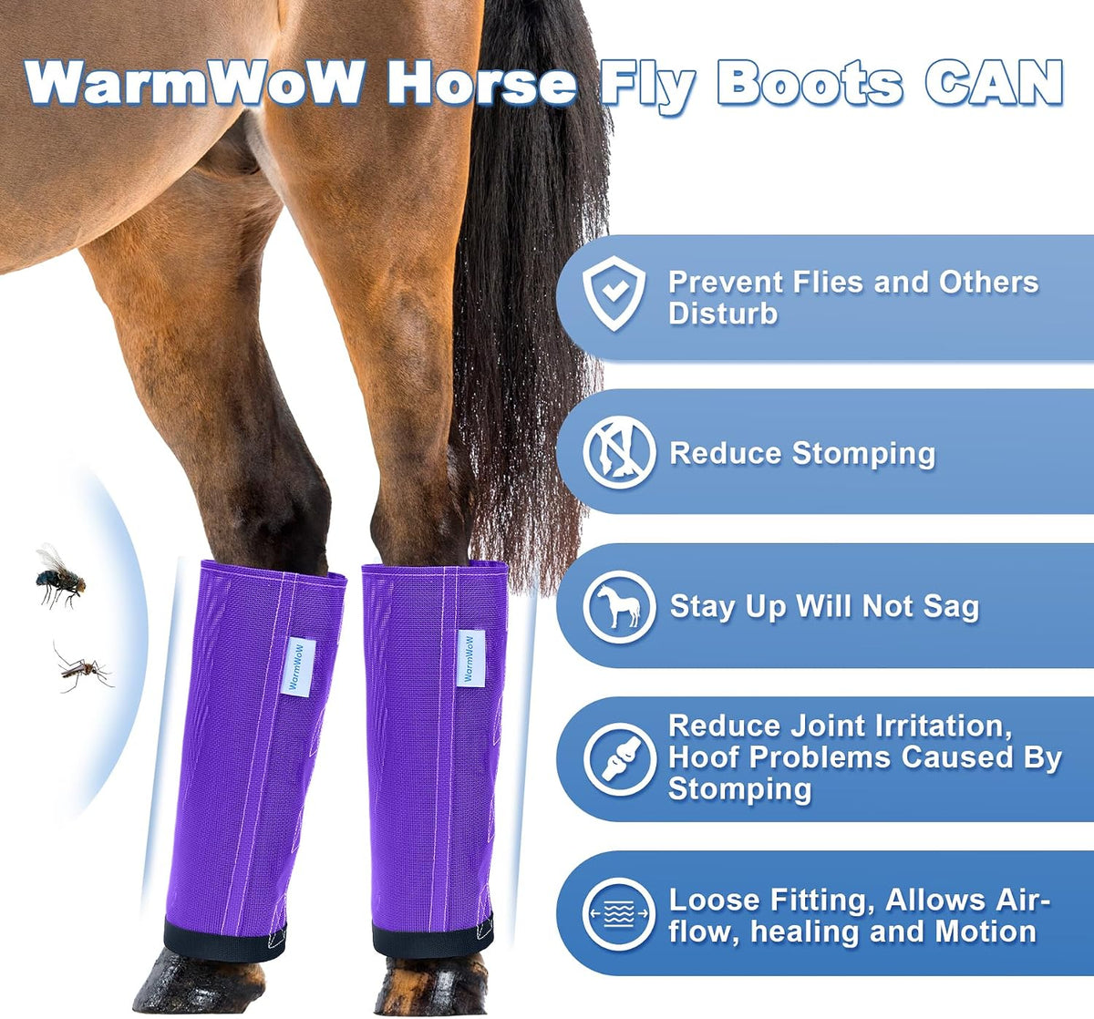 WARMWOW breathable mesh horse leggings purple color product shot.