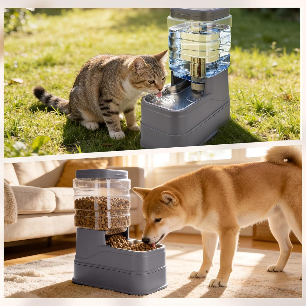 Authentic Pawzone USA imported pet gravity feeder and waterer station package contents.