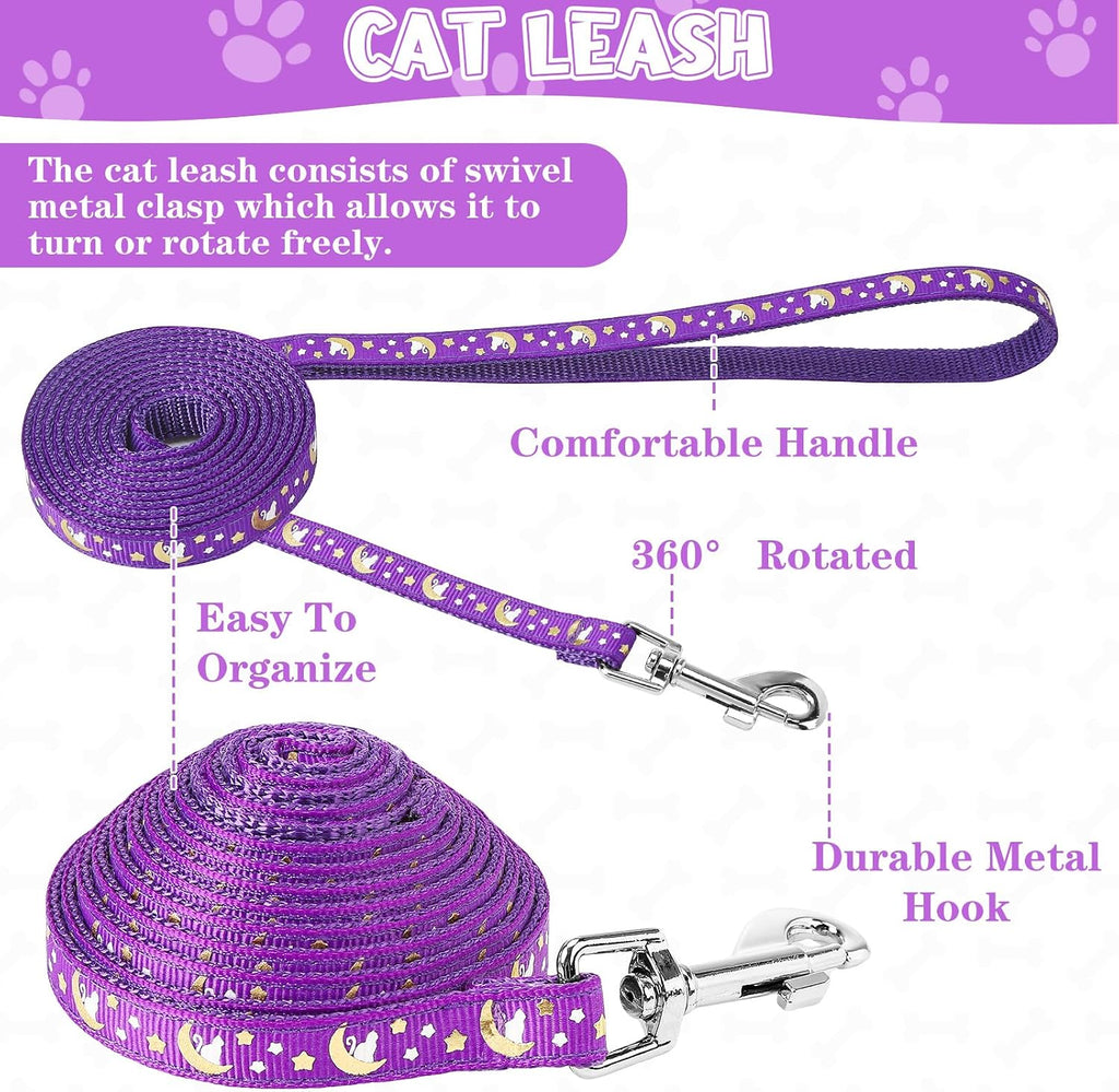 Breakaway kitten collar with bell and moon patterns for outdoor tracking