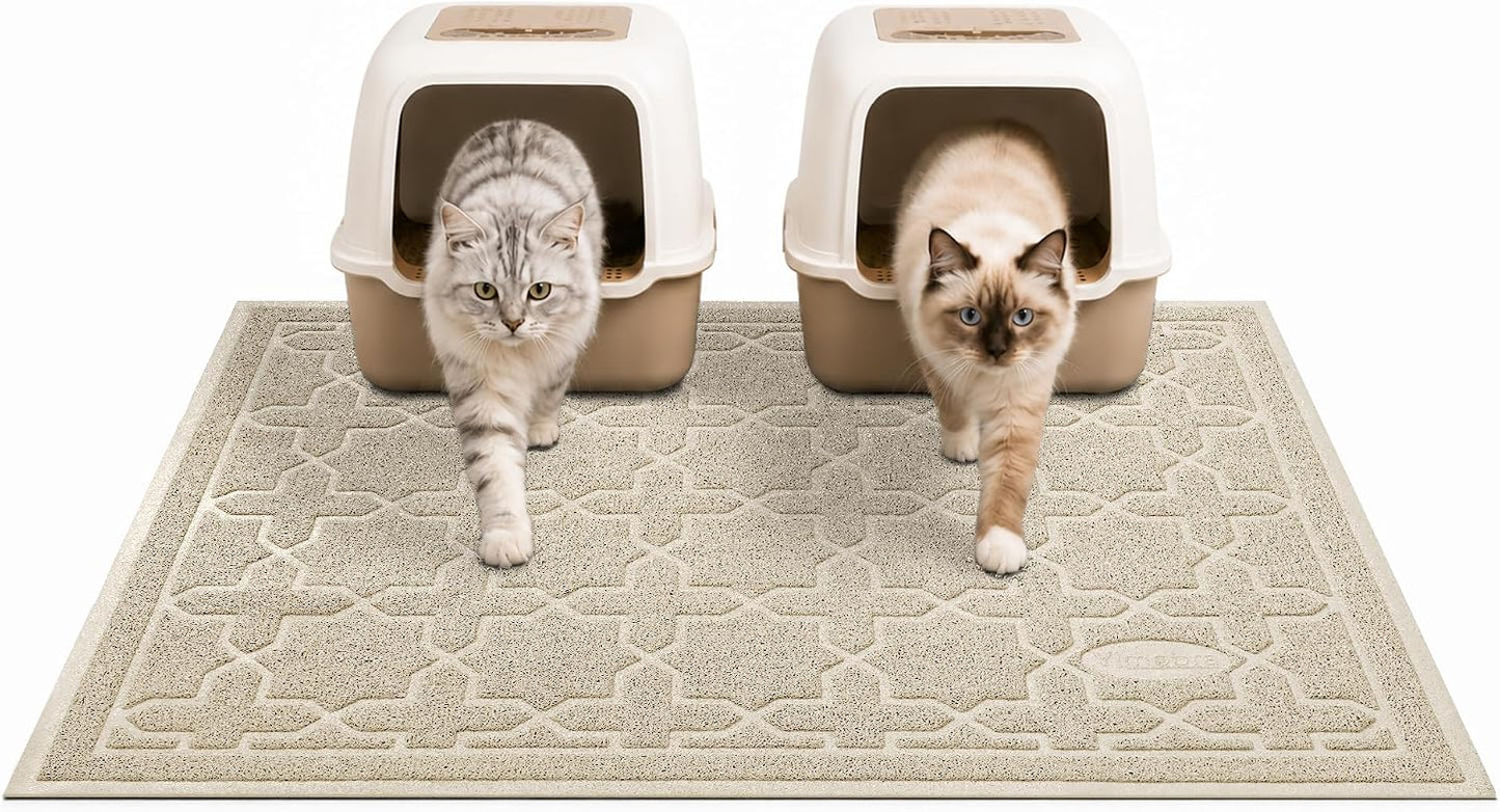 Yimobra Cat Litter Mat, Easy Clean Trapping PVC Mat with Waterproof Backing and Non Slip Bottom, Scatter Control Pad for Litter Box, 24"x20", Grey - Image 12