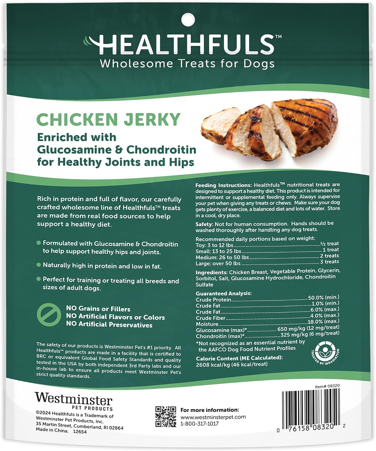 Close up of Healthfuls Chicken Jerky treats texture