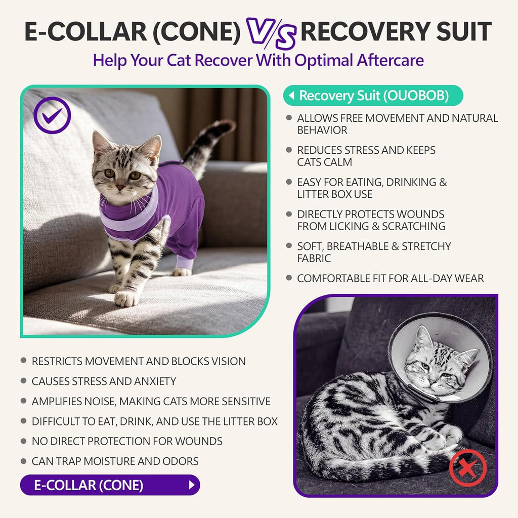 Soft cotton spandex cat surgical suit detail view