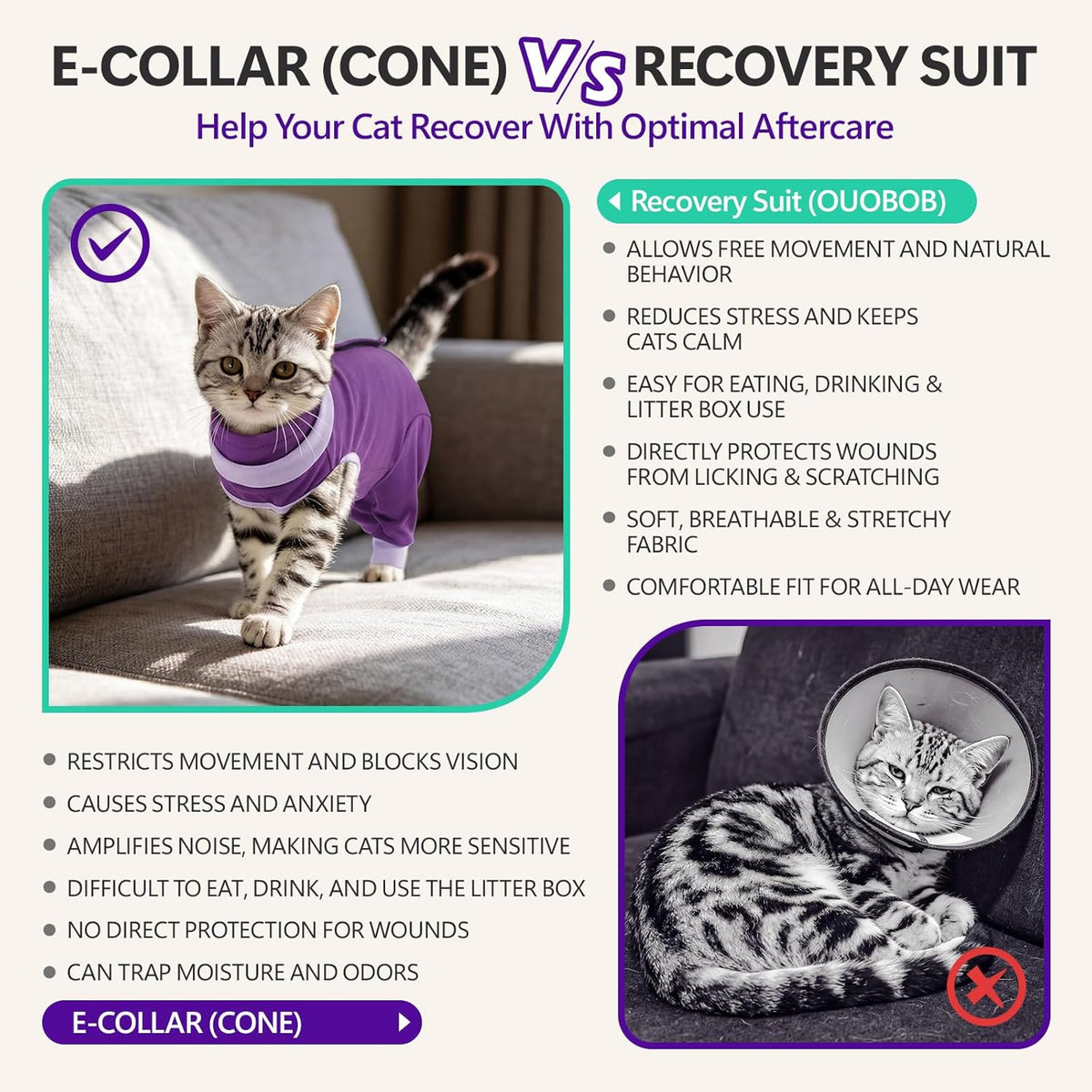 Soft cotton spandex cat surgical suit detail view