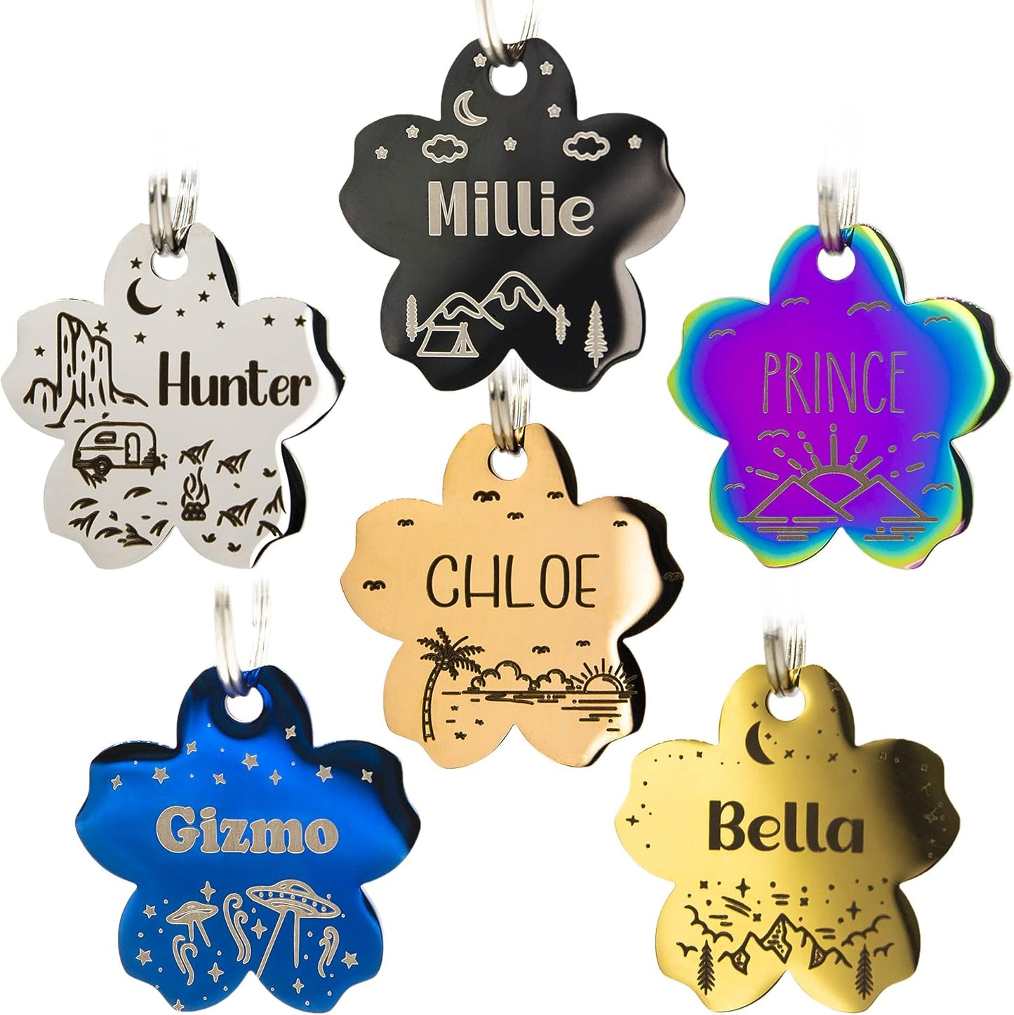 Personalized Dog Tag with 5 Lines of Custom Deep Engraved Durable Stainless Steel Pet ID Name Tag Designer Regular Size Bone - Image 14