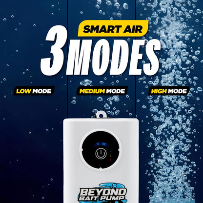 Top view of Beyond Braid compact fishing aerator control button