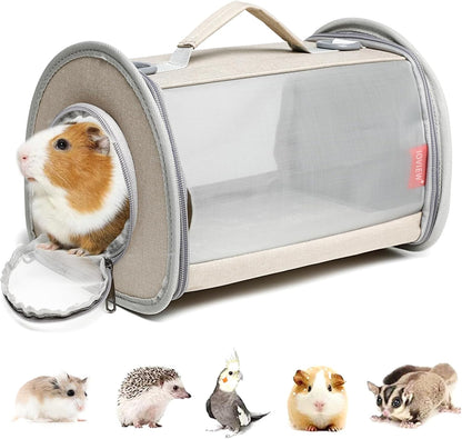 Guinea Pig Carrier Travel Small Animal Carrier Bag Lizard Bird Rabbit Carrier Cage Squirrel Breathable Bag Portable Travel Hamster Small Pet Hangbag (Small, Gray) - Image 7