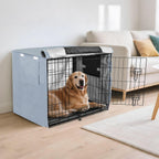 Secure hook-and-loop corner attachments on the JUNZAN 48 inch crate protector.