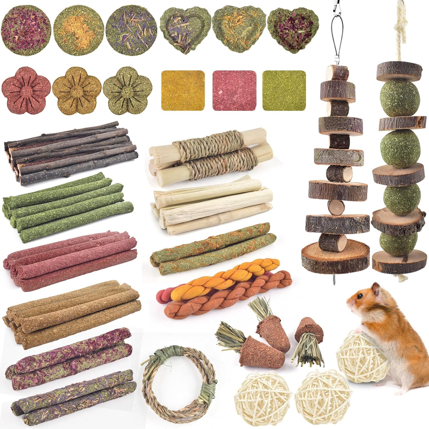 Premium imported pet safe wood and grass teething accessories collection for small herbivores