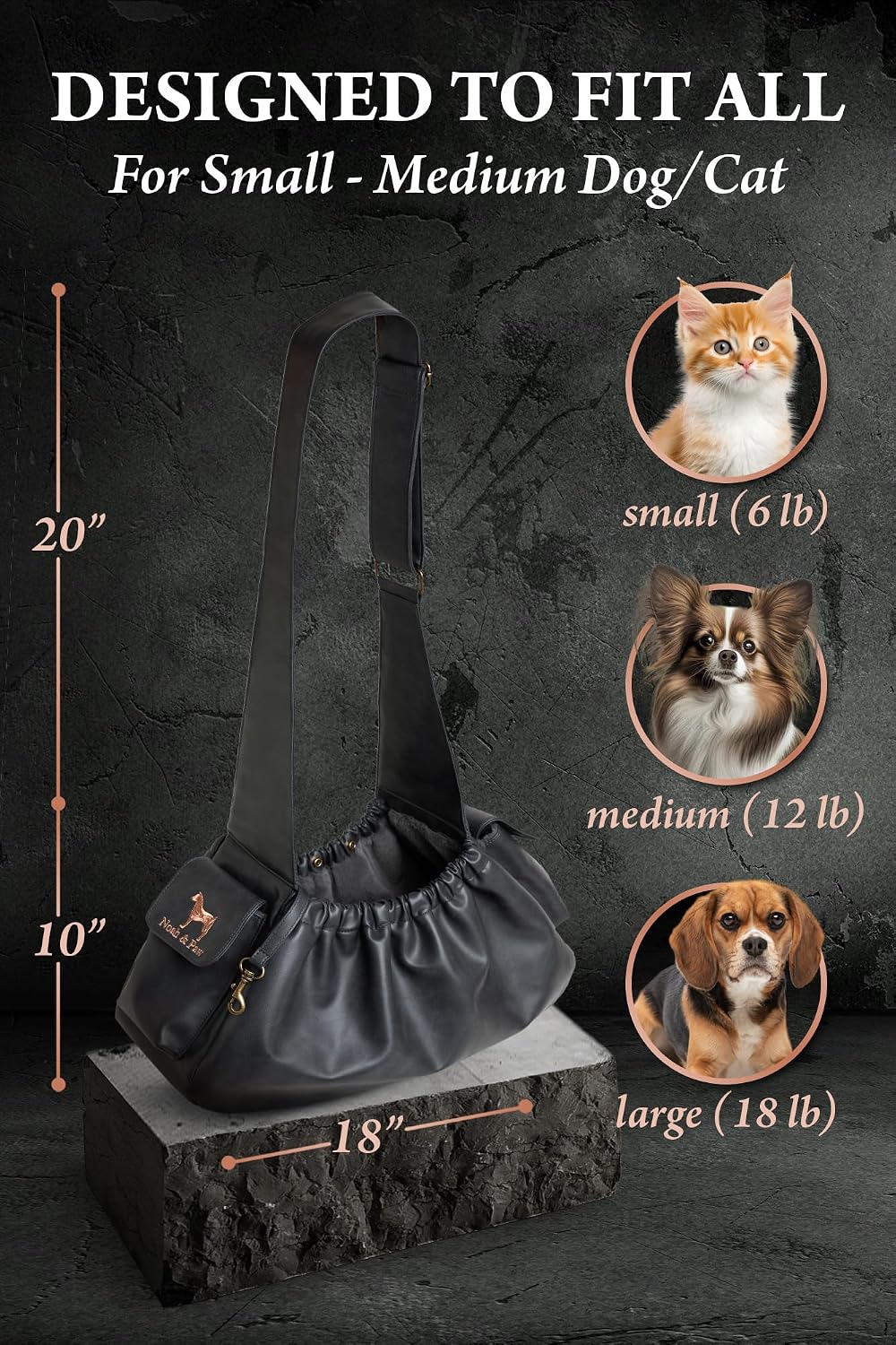 Close up of Noah and Paw pet sling safety belt and clip