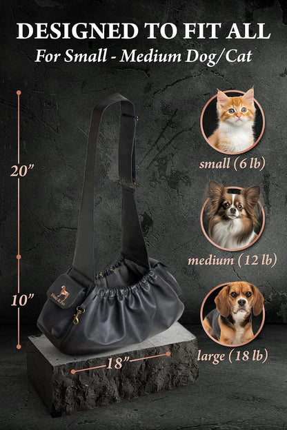 Close up of Noah and Paw pet sling safety belt and clip