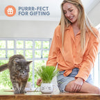 Organic soil disk and seed mix contents included inside the indoor cat grass starter pack.