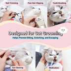 Kiorafoto cat burrito restraint blanket spread flat demonstrating self stick texture