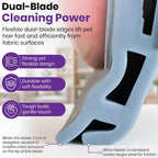 Furviking pet hair remover cleaning dog fur from a car seat