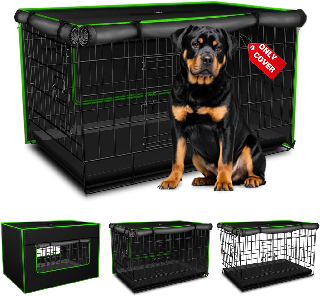 Dog Crate Cover, Insulated Dog Kennel Cover & Dog Cage Cover, 600D Oxford Ventilated Insulated Noise-Reducing, 24Lx18Wx20H, Anxiety Relief 90% UV Block Waterproof - Image 9