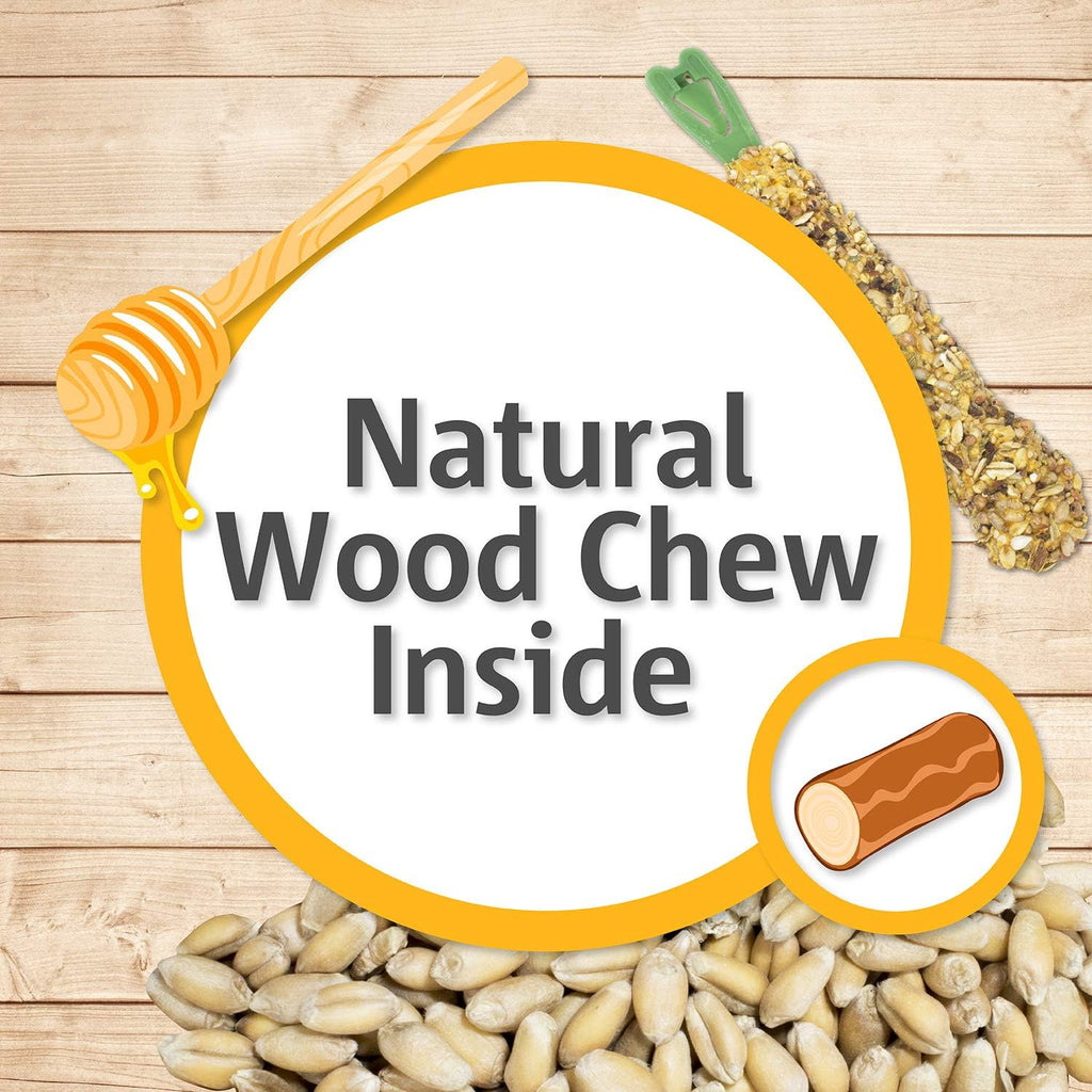 Vitakraft bird treat sticks with natural wood center close up