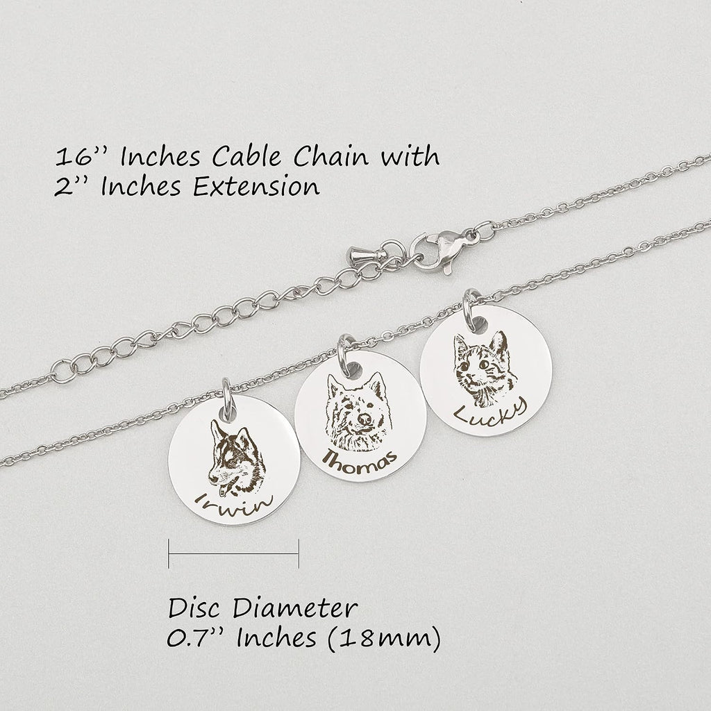 Anavia handmade custom photo engraved necklace showing the lobster clasp and adjustable extender chain