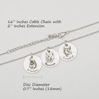 Anavia handmade custom photo engraved necklace showing the lobster clasp and adjustable extender chain